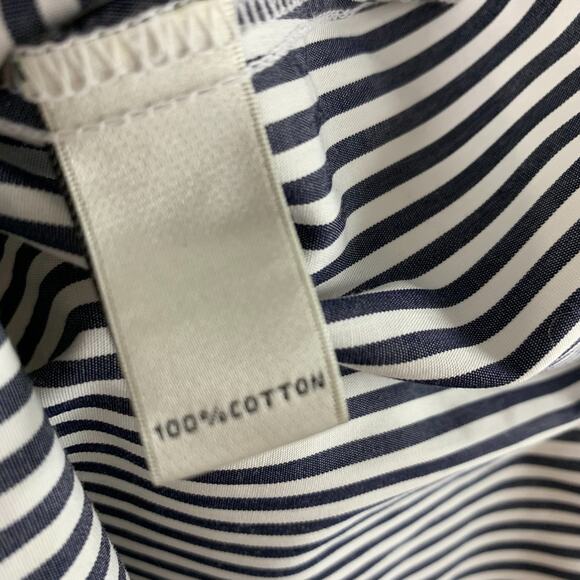 Neiman Marcus Bow Bell Sleeve Blouse Size S Black White Striped Statement Cotton - Picture 7 of 9